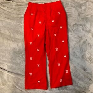 Vintage Women’s Red Pants With White W’s Wisconsin Badgers Size Large